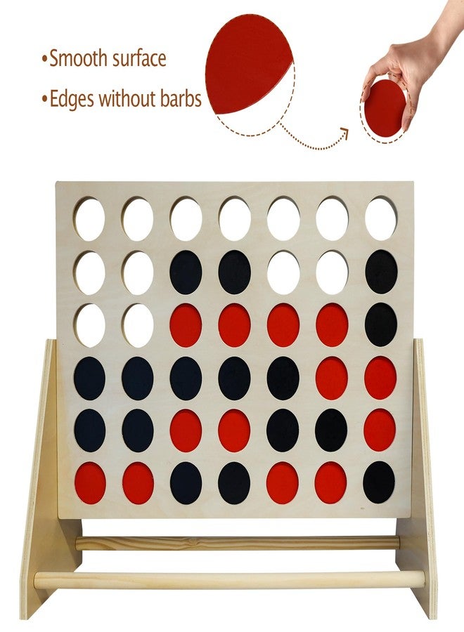 GOTHINK Giant Wooden 4 in A Row Game Includes 42 Pcs Dics, Large Size Four in a Row Game 2Ft 4-in-a-Row Connect Games - Fun Indoor and Outdoor Board Games for Teens and Adults - Image 3